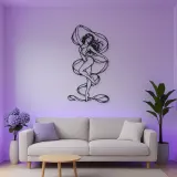 Silk Ribbon Pose Metal Wall Art | Movement Silhouette Decor