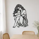Curled Resting Pose Metal Wall Art | Movement Silhouette Decor - lifestyle view 4