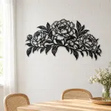Peony Garden Arc Metal Wall Art | Botanical Metal Wall Decor - lifestyle view 4