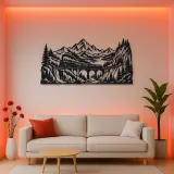 Train through Mountains Metal Wall Art | Travel and City Wall Decor