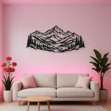 Layered Mountain Valley Metal Wall Art | Nature Silhouette Decor