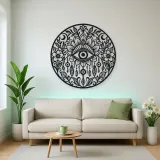 Evil Eye Floral Metal Wall Art | Spiritual Boho Metal Decor