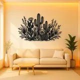 Cactus Desert Garden Metal Wall Art | Botanical Metal Wall Decor