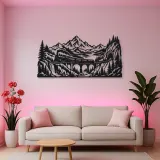 Train through Mountains Metal Wall Art | Travel and City Wall Decor