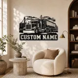 Personalized Grain Hopper Semi Truck Farm Metal Wall Art - lifestyle view 5