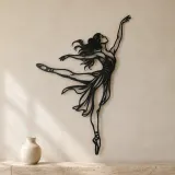 Graceful Arabesque Metal Wall Art | Movement Silhouette Decor - lifestyle view 3