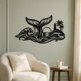Whale Tail Ocean Metal Wall Art | Coastal and Nautical Wall Decor - lifestyle view 2