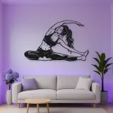 Seated Side Stretch Metal Wall Art | Movement Silhouette Decor