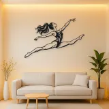 Gymnastics Split Leap Metal Wall Art | Movement Silhouette Decor