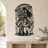 Rainy Day Kiss Metal Wall Art | Romantic Couple Decor - lifestyle view 3