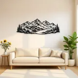 Soft Scandinavian Peaks Metal Wall Art | Modern Abstract Metal Decor