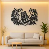 Monkey Jungle Vine Metal Wall Art | Wildlife Silhouette Decor