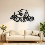 Moonlit Boat Metal Wall Art | Coastal and Nautical Wall Decor