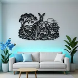 Kangaroo Outback Metal Wall Art | Wildlife Silhouette Decor