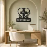 Personalized Medical Heart Metal Wall Art with Stethoscope - lifestyle view 4