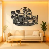 Record Player Corner Metal Wall Art | Music Room Wall Decor