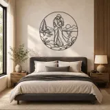Lakeside Embrace Metal Wall Art | Romantic Couple Decor - lifestyle view 5