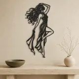 Confident Side Profile Metal Wall Art | Minimalist Woman Line Art - lifestyle view 3