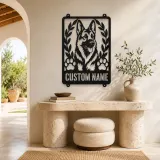 Personalized German Shepherd Metal Wall Art with Paw Prints - lifestyle view 3