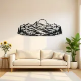 Endless Mountain Horizon Metal Wall Art | Nature Silhouette Decor