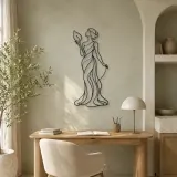 Standing Muse with Leaf Metal Wall Art | Botanical Woman Wall Decor - lifestyle view 4