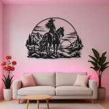 Western Rider Sunset Metal Wall Art | Equestrian Wall Decor