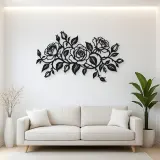 Rose Vine Embrace Metal Wall Art | Botanical Metal Wall Decor