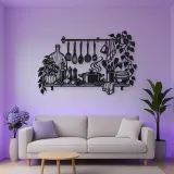 Chef Utensil Flow Metal Wall Art | Cozy Home Metal Decor