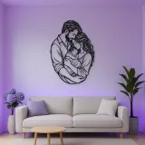Parents with Newborn Metal Wall Art | Family Silhouette Decor