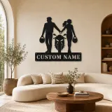 Décoration murale en métal personnalisée Couple Tenant des Casques