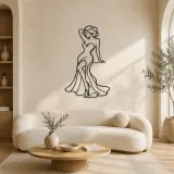 Décoration murale en métal "Silhouette Pin-Up Classique" | Décor mural de figure de mode