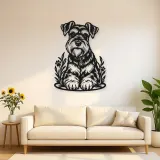 Schnauzer Portrait Metal Wall Art | Pet Lover Silhouette Decor