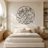 Contemporary Floor Flow Metal Wall Art | Couple Dance Wall Decor - lifestyle view 2