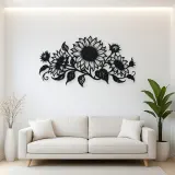 Sunflower Horizon Metal Wall Art | Botanical Metal Wall Decor