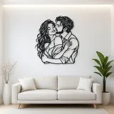 Cheek Kiss Metal Wall Art | Romantic Couple Decor