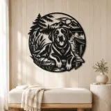 Labrador Lakeside Metal Wall Art | Pet Lover Silhouette Decor - lifestyle view 5