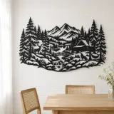 Winter Pine Forest Metal Wall Art | Nature Silhouette Decor - lifestyle view 4