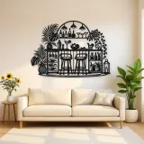Cocktail Bar Flow Metal Wall Art | Cozy Home Metal Decor