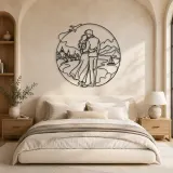 Travel Lovers Pose Metal Wall Art | Romantic Couple Decor - lifestyle view 2