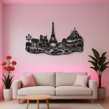 Paris Skyline Flow Metal Wall Art | Travel and City Wall Decor