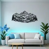 Layered Mountain Valley Metal Wall Art | Nature Silhouette Decor