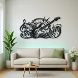 Electric Guitar Pulse Metal Wall Art | Music Room Wall Decor