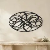 Woven Oval Network Metal Wall Art | Modern Abstract Metal Decor - lifestyle view 3