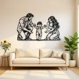 Baby First Steps Metal Wall Art | Family Silhouette Decor