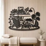 Cozy Sofa Line Metal Wall Art | Cozy Home Metal Decor - lifestyle view 5