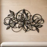 Geometric Flower Flow Metal Wall Art | Modern Abstract Metal Decor - lifestyle view 5