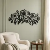 Daisy Chain Metal Wall Art | Botanical Metal Wall Decor - lifestyle view 2