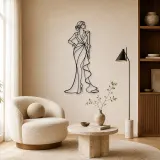 Designer Gown Profile Metal Wall Art | Fashion Figure Wall Decor - lifestyle view 5