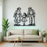 Grandparents Grandchild Metal Wall Art | Family Silhouette Decor