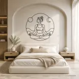 Lotus Pose Meditation Metal Wall Art | Yoga and Meditation Wall Decor - lifestyle view 2